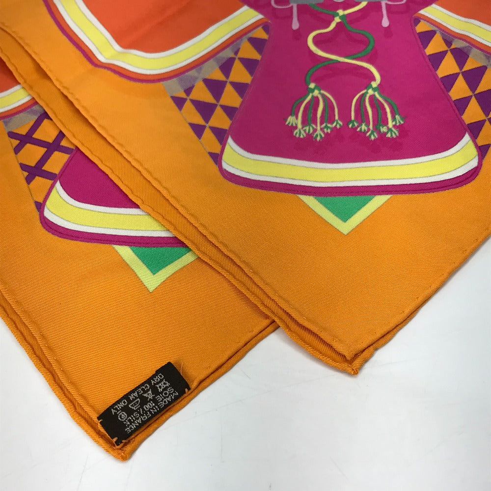 HERMES scarf silk Orange BOUQUETS SELLIER Women  d