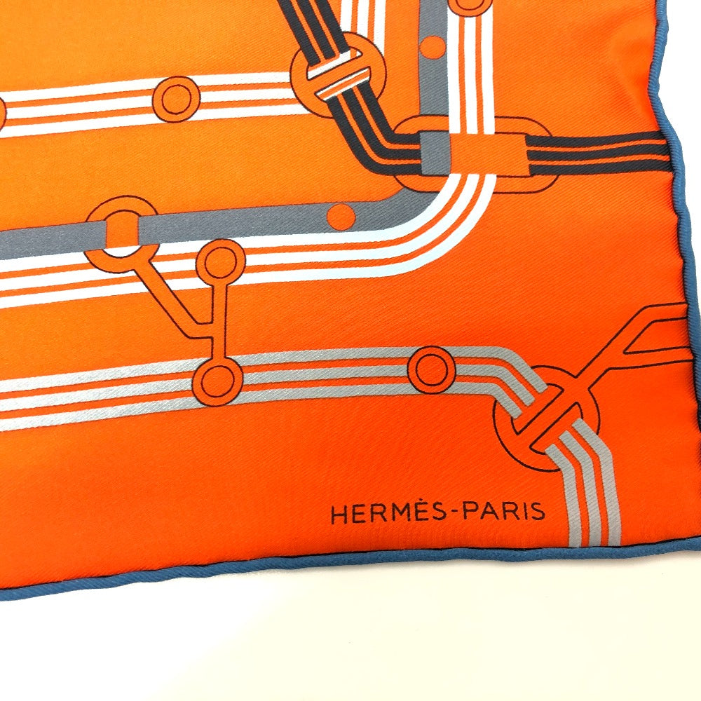 HERMES scarf silk Orange Pochette 45 Correspondance Carre45 Women  d