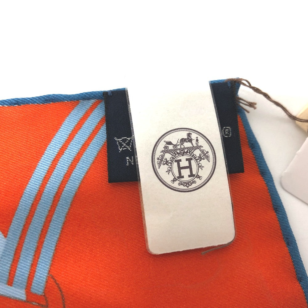 HERMES scarf silk Orange Pochette 45 Correspondance Carre45 Women  d