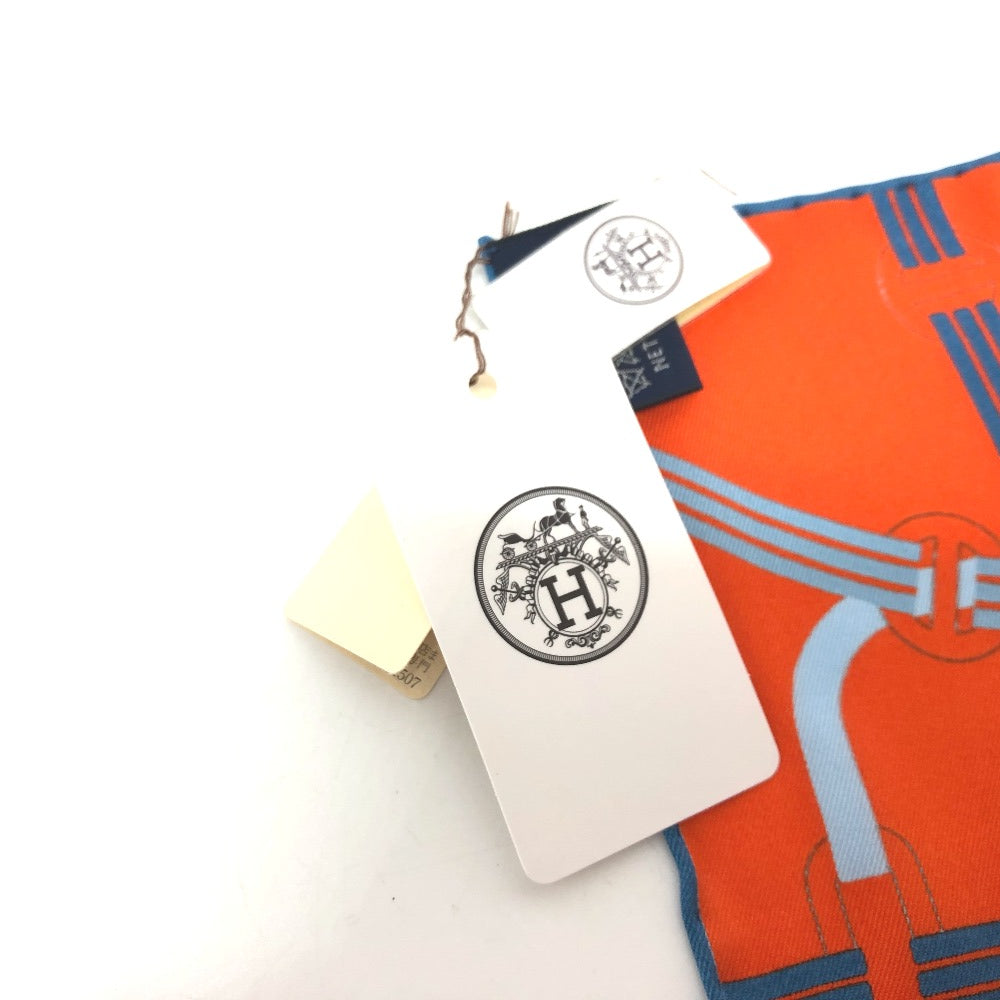 HERMES scarf silk Orange Pochette 45 Correspondance Carre45 Women  d