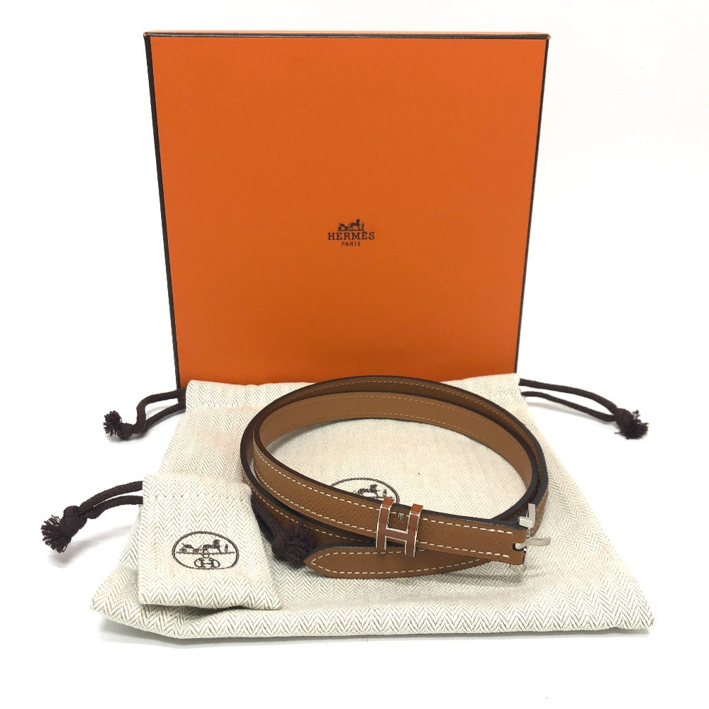 HERMES belt Epsom Brown Belt "Pop H" 15 Women 80  d