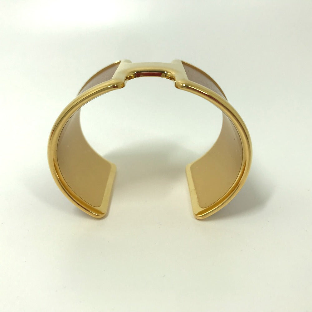 HERMES Bangle leather Brown x Gold bracelet Olympe Women  d