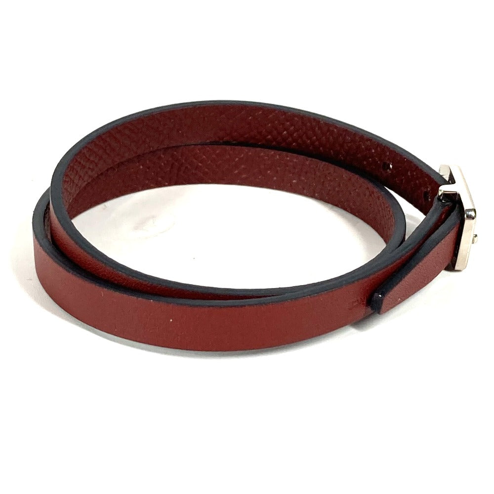 HERMES bracelet leather Brown Bracelet Paddock Double Tour Women  d