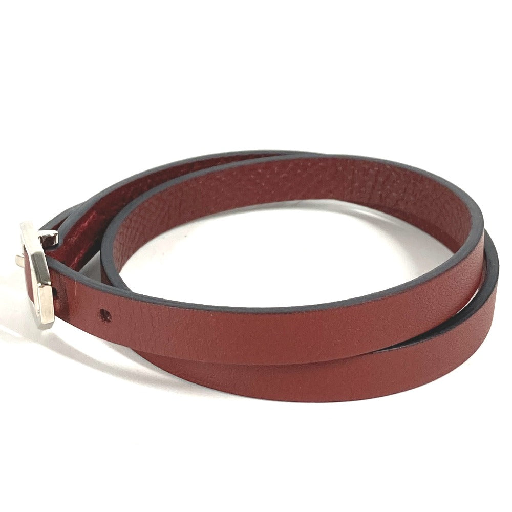 HERMES bracelet leather Brown Bracelet Paddock Double Tour Women  d