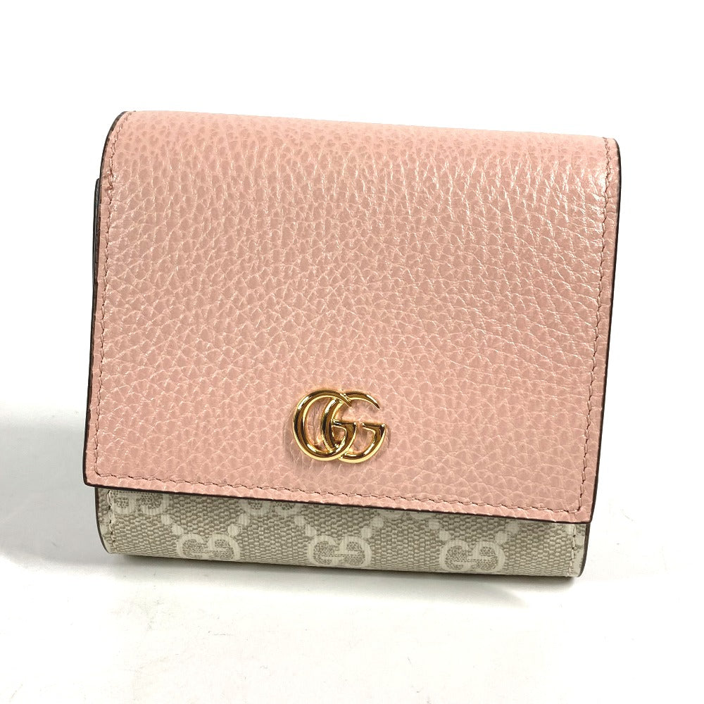 GUCCI Folded wallet 598587 GG Supreme canvas, leather beige GG Supreme GG Marmont Women