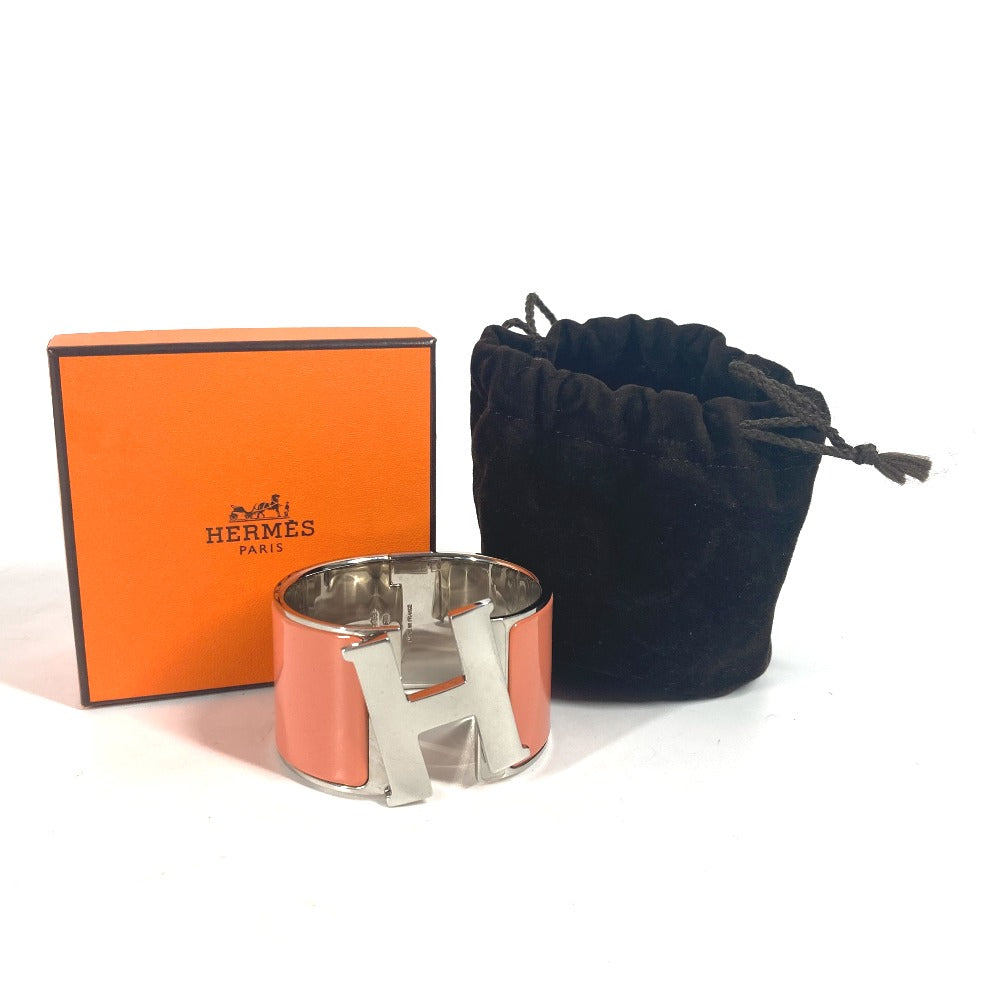 HERMES Bangle metal Orange xSilver Accessories Click Clack XL Women  d