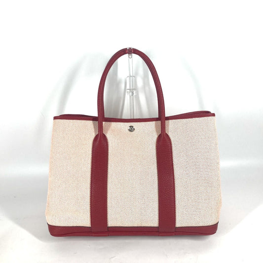 HERMES Tote Bag Toile H, Negonda Red type Shoulder Bag Shoulder Bag Garden party PM Women  d