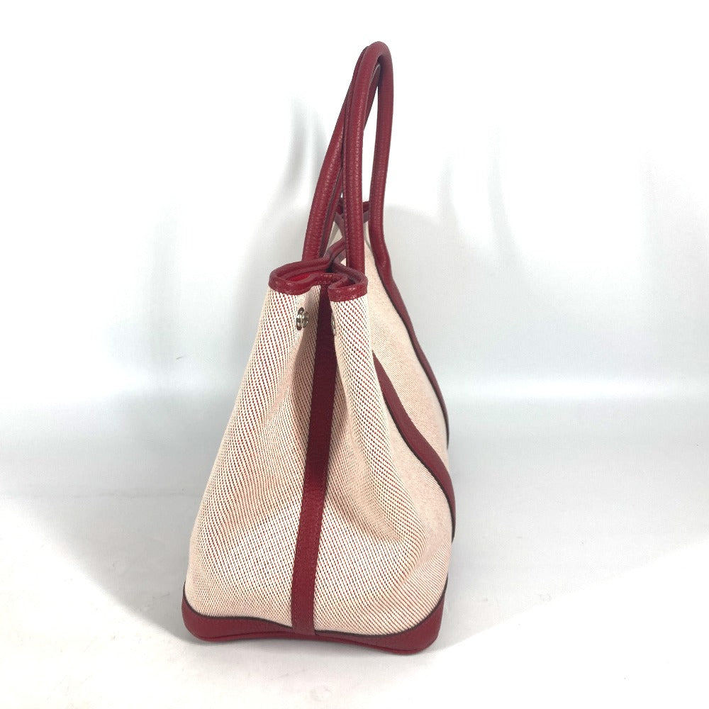 HERMES Tote Bag Toile H, Negonda Red type Shoulder Bag Shoulder Bag Garden party PM Women  d