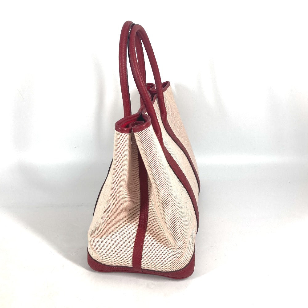 HERMES Tote Bag Toile H, Negonda Red type Shoulder Bag Shoulder Bag Garden party PM Women  d