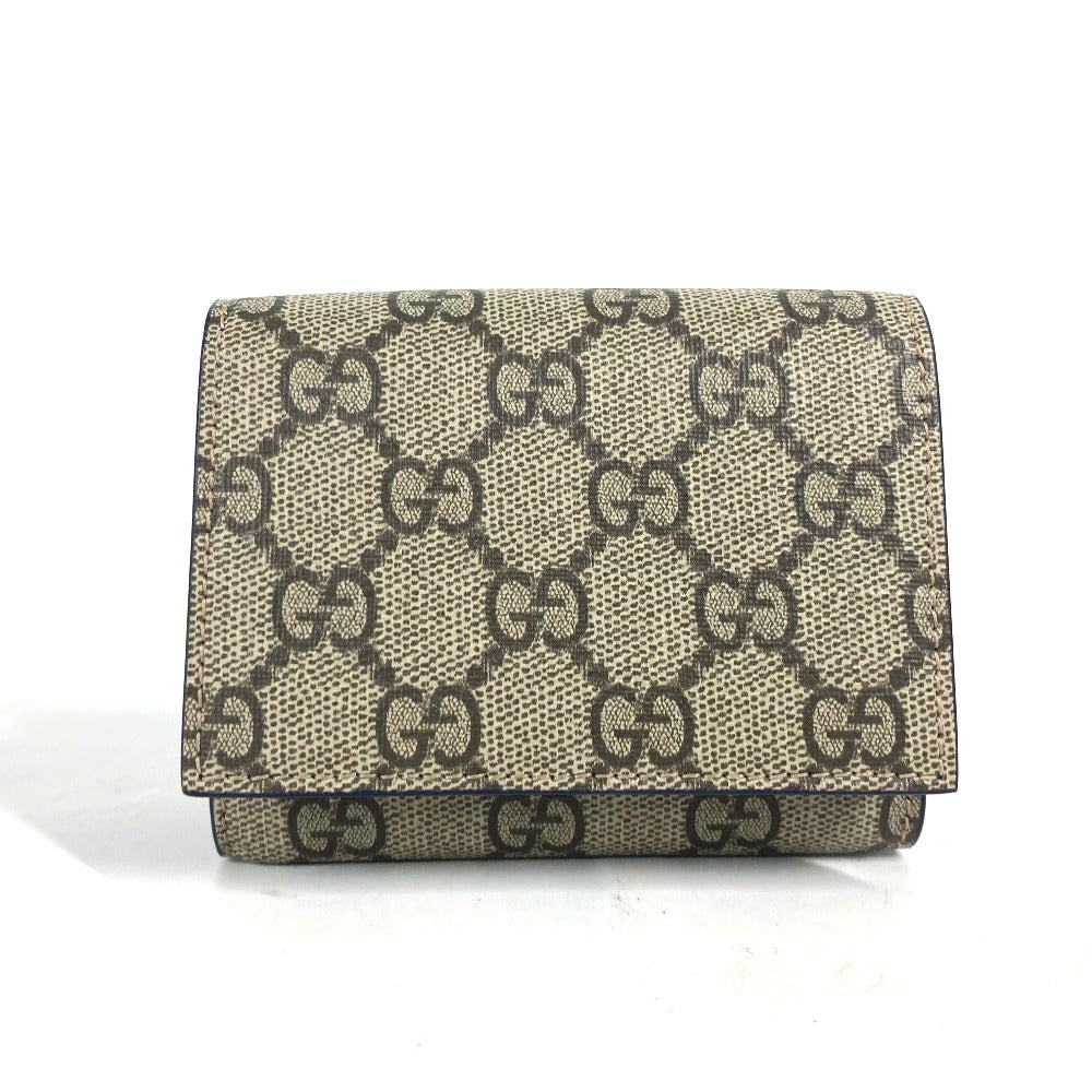 GUCCI Trifold wallet 769225 GG Supreme Canvas Beige x blue GG Supreme GG details mens