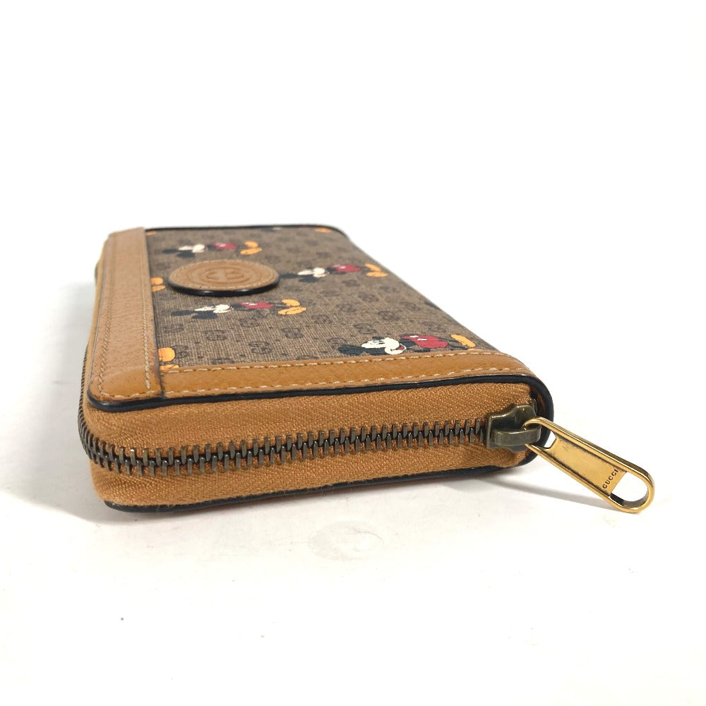 GUCCI Long Wallet Purse 602532 GG Supreme Canvas Beige x brown Mini GG Supreme DISNEY Disney collaboration Mickey Mo  Women