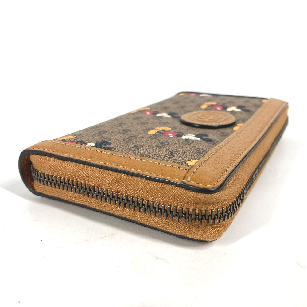 GUCCI Long Wallet Purse 602532 GG Supreme Canvas Beige x brown Mini GG Supreme DISNEY Disney collaboration Mickey Mo  Women