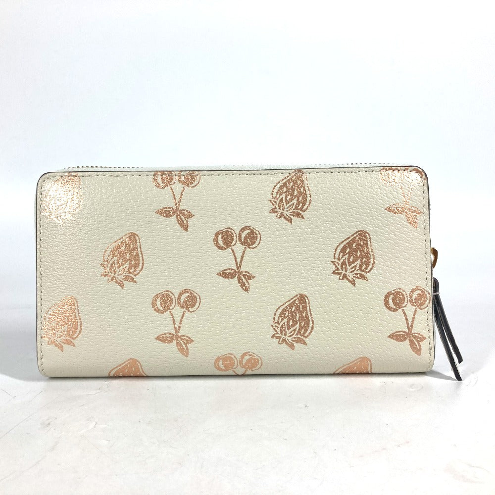 GUCCI Long Wallet Purse 456117 leather White x pink GG Marmont Cherry Strawberry Valentine Women