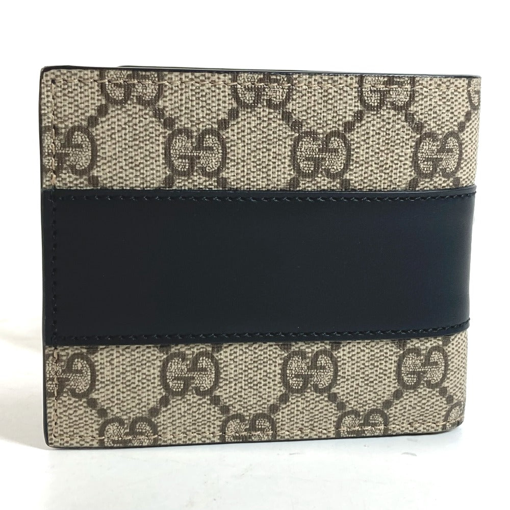 GUCCI Folded wallet 451240 GG Supreme Canvas Black x beige GG Supreme Eden mens
