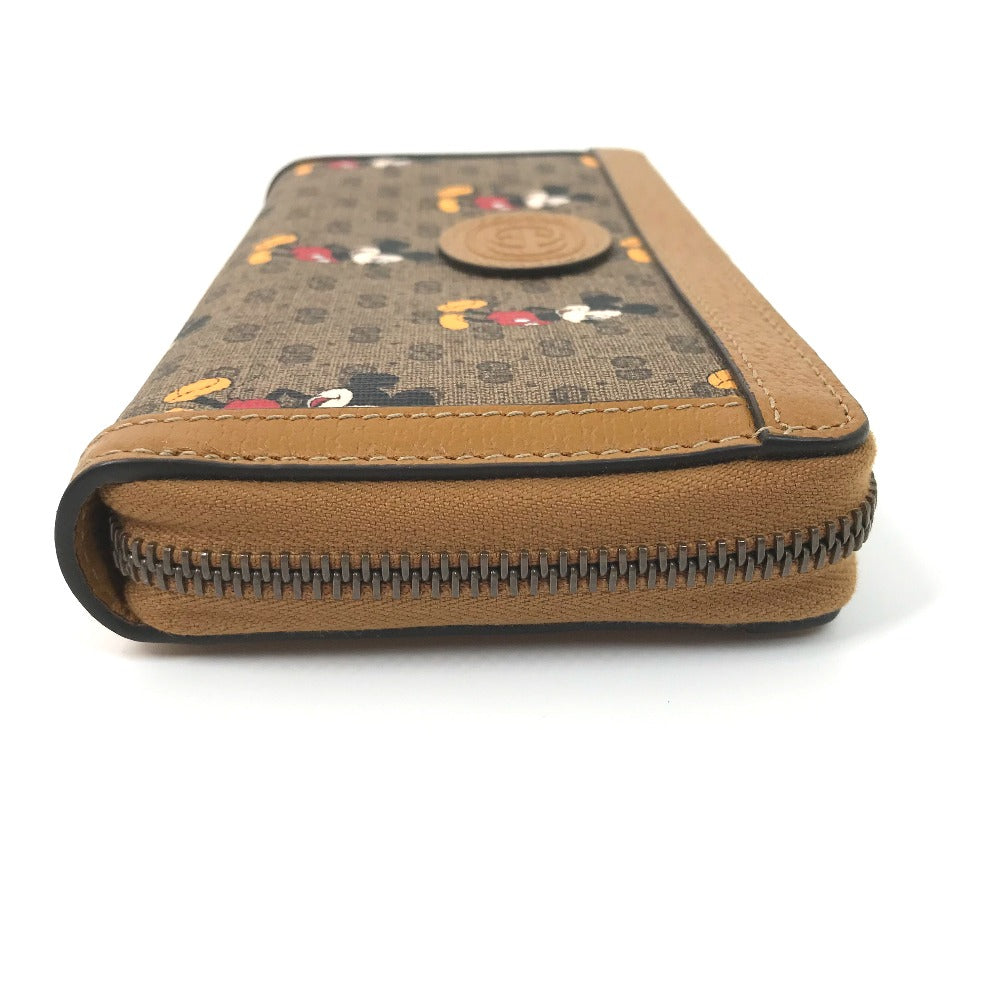 GUCCI Long Wallet Purse 602532 GG Supreme Canvas Beige x brown Mini GG Supreme DISNEY Collaboration Mickey Mo  Women