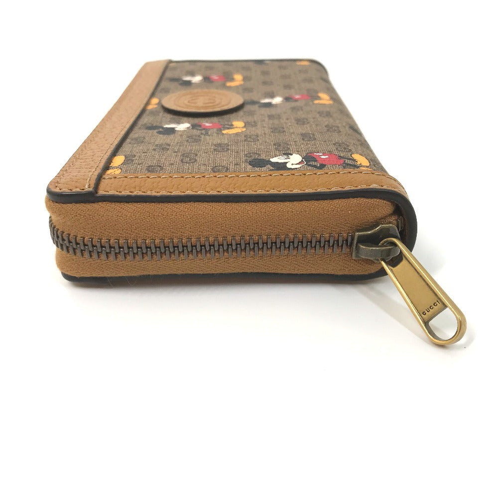 GUCCI Long Wallet Purse 602532 GG Supreme Canvas Beige x brown Mini GG Supreme DISNEY Collaboration Mickey Mo  Women