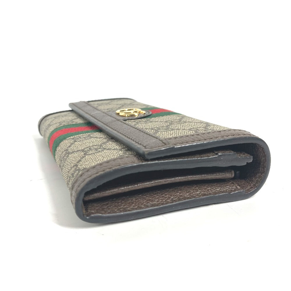 GUCCI Long Wallet Purse 523153 GG Supreme Canvas beige Sherry line Ophidia GG Continental Wallet Women