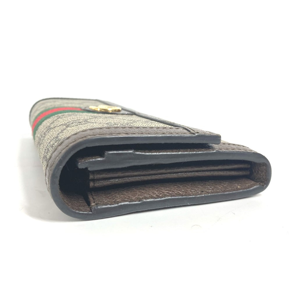 GUCCI Long Wallet Purse 523153 GG Supreme Canvas beige Sherry line Ophidia GG Continental Wallet Women