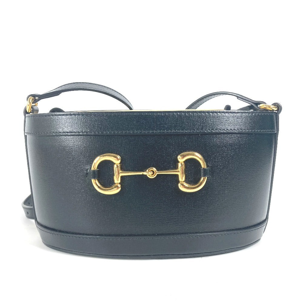 GUCCI Shoulder Bag 602118 leather black purse Horsebit Women