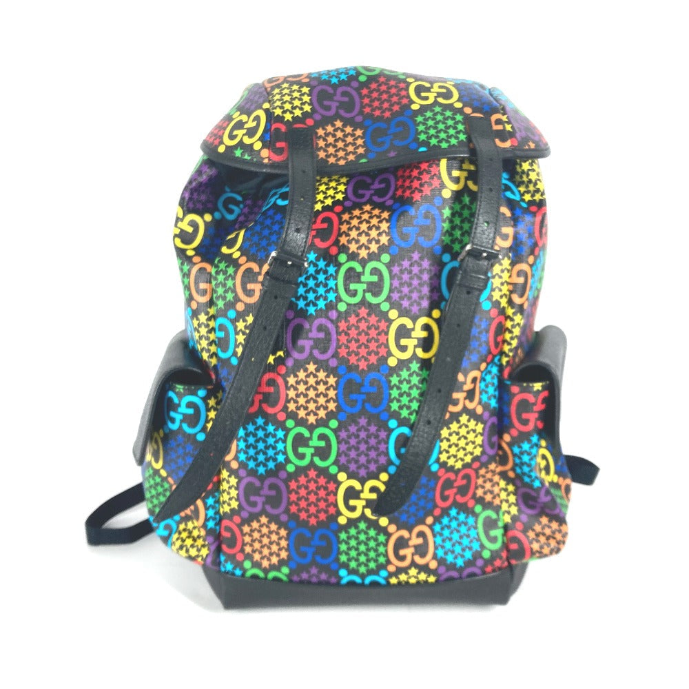 GUCCI Backpack 598140 PVC black psychedelic logo mens