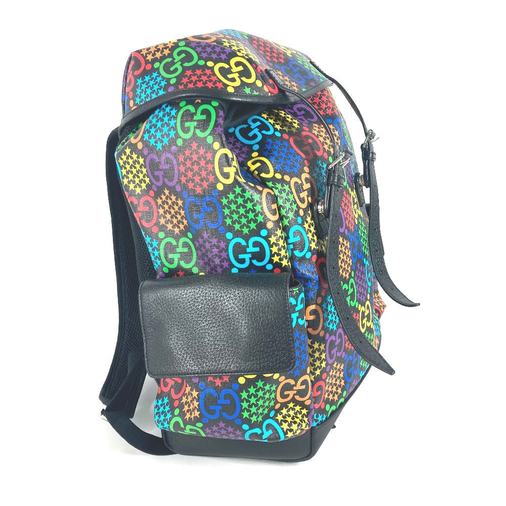 GUCCI Backpack 598140 PVC black psychedelic logo mens