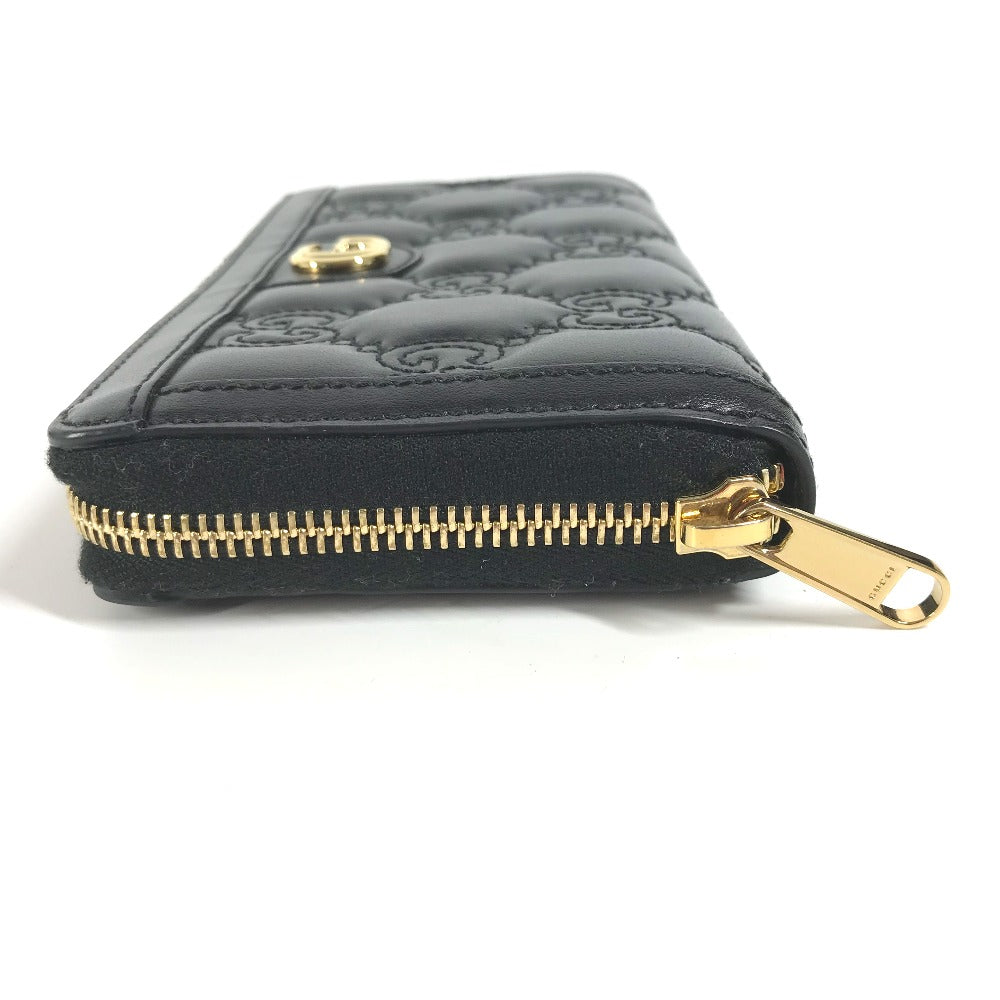 GUCCI Long Wallet Purse 723784 leather black Long wallet GG matelass quilting mens