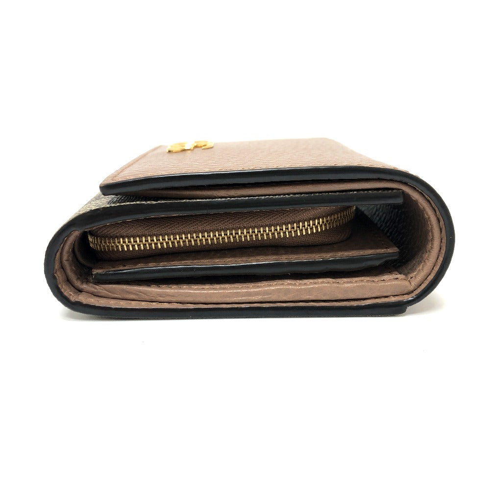 GUCCI Folded wallet 598587 GG Supreme canvas, leather beige GG Supreme Double G medium wallet Women