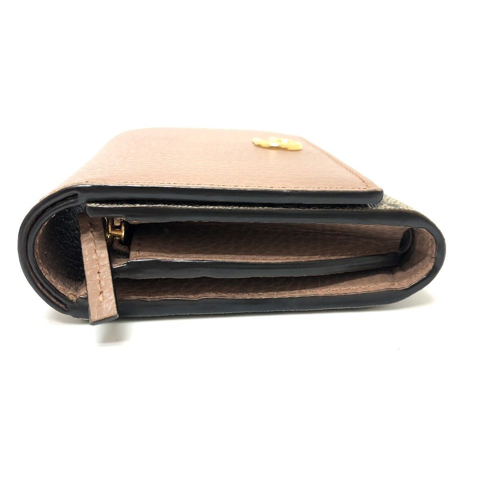 GUCCI Folded wallet 598587 GG Supreme canvas, leather beige GG Supreme Double G medium wallet Women