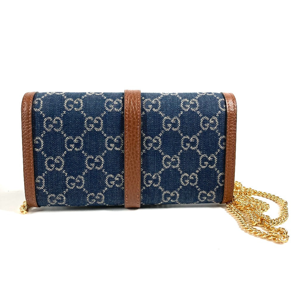 GUCCI Long Wallet Purse 652681 GG canvas blue GG denim Jackie 1961 Women