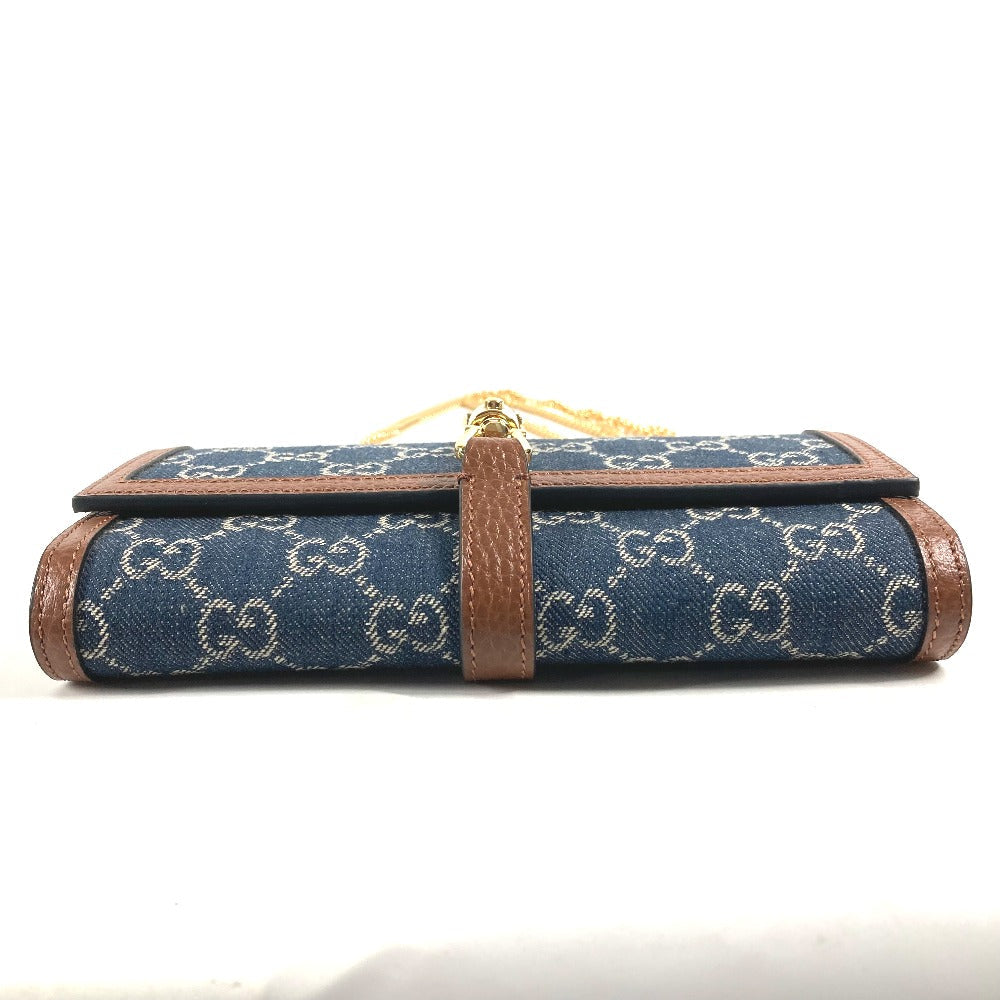 GUCCI Long Wallet Purse 652681 GG canvas blue GG denim Jackie 1961 Women