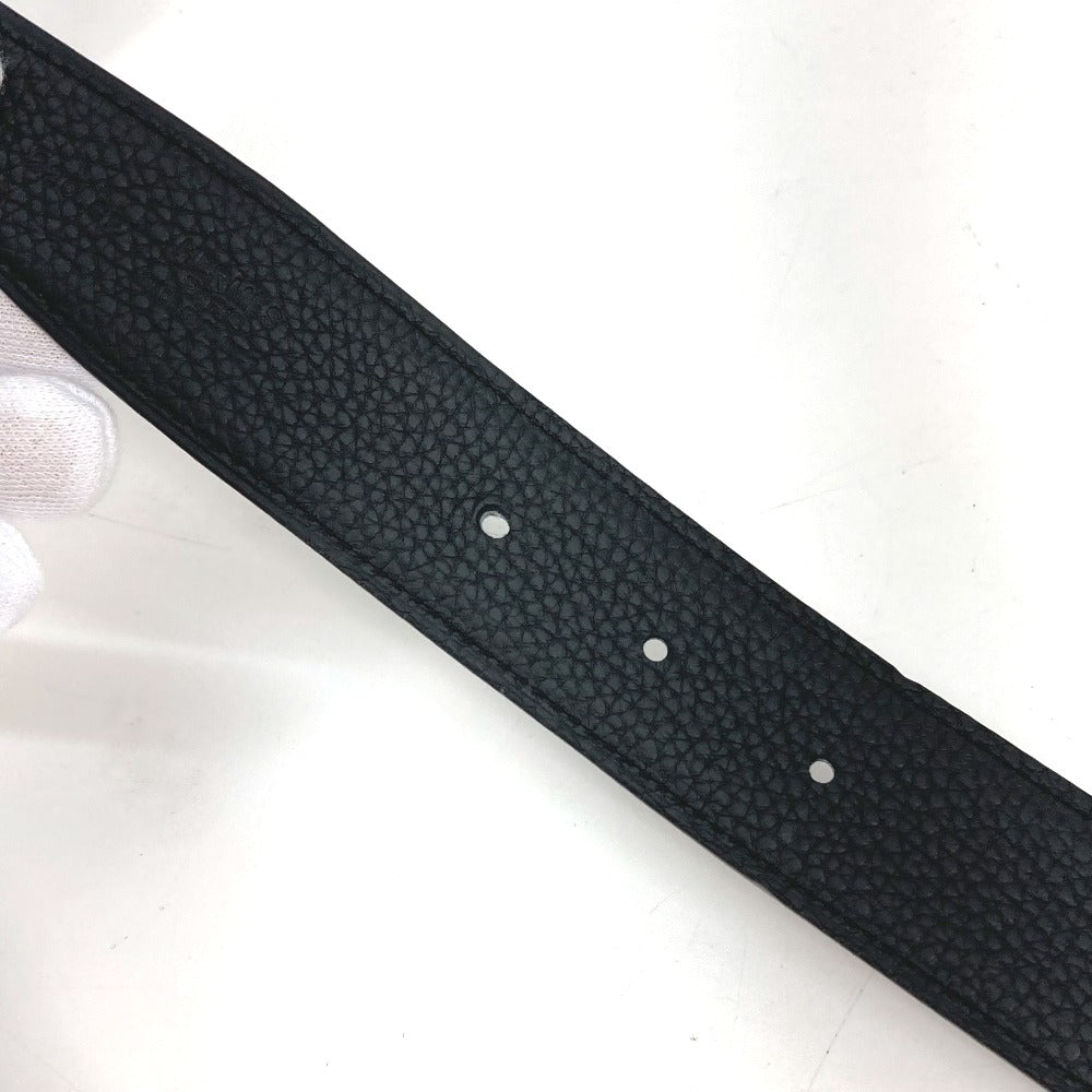 HERMES belt Boxcalf, Togo Black x blue H buckle Tonight mens 90  d