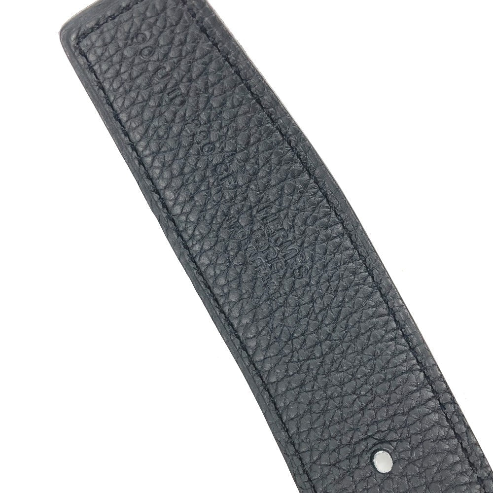 HERMES belt Boxcalf, Togo Black x blue H buckle Tonight mens 90  d