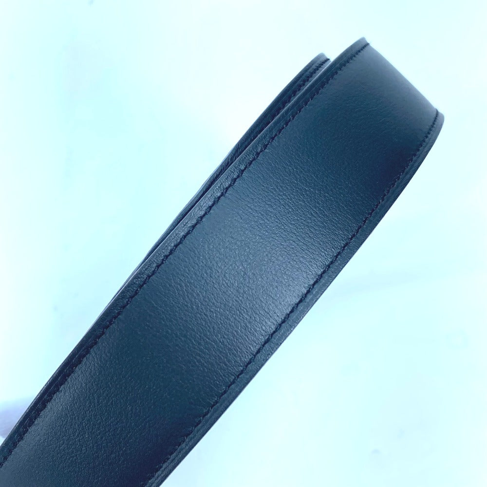 HERMES belt Boxcalf, Togo Black x blue H buckle Tonight mens 90  d