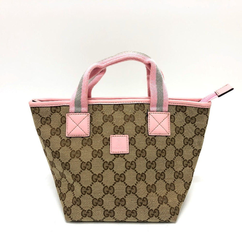 GUCCI Tote Bag 284728 GG canvas Brown x pink Chilled license GG Shelly line Women