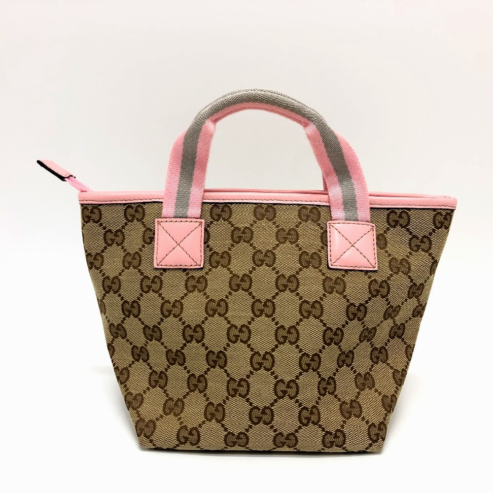 GUCCI Tote Bag 284728 GG canvas Brown x pink Chilled license GG Shelly line Women