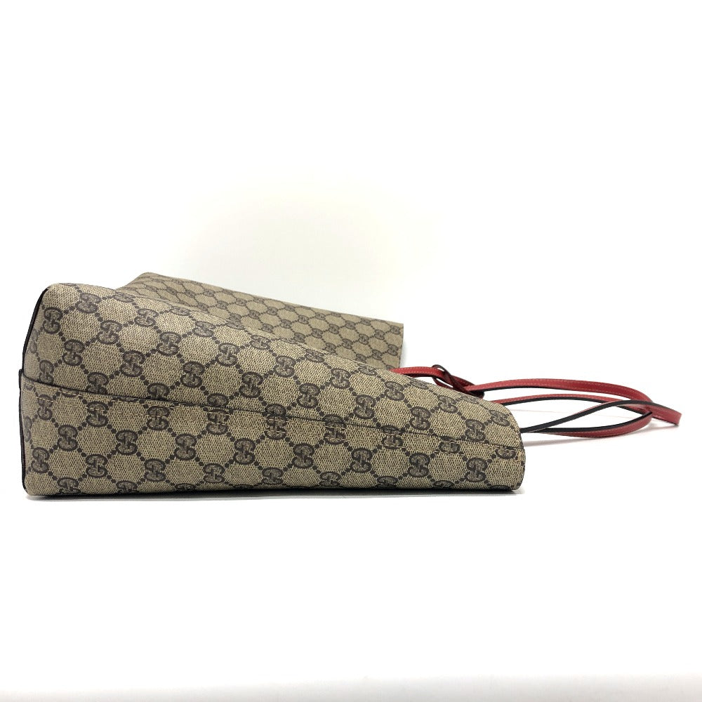 GUCCI Tote Bag 368568 GG Supreme canvas, leather Red x beige GG Supreme Reversible Medium Women