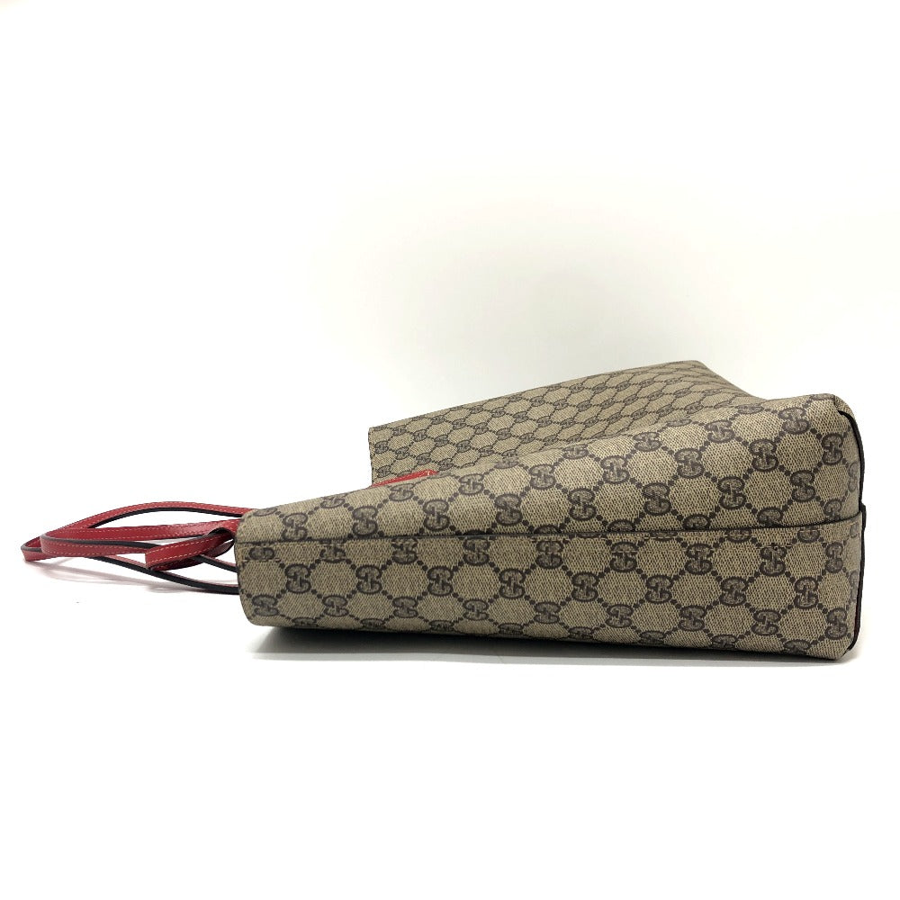 GUCCI Tote Bag 368568 GG Supreme canvas, leather Red x beige GG Supreme Reversible Medium Women