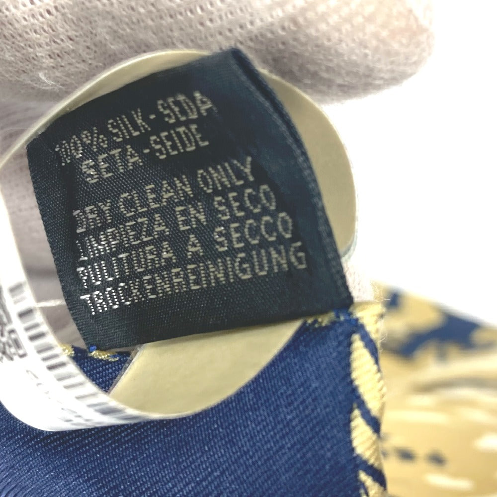 HERMES scarf silk Navy x gold gavroche PEINTURE FRAICHE Freshly painted Women  d