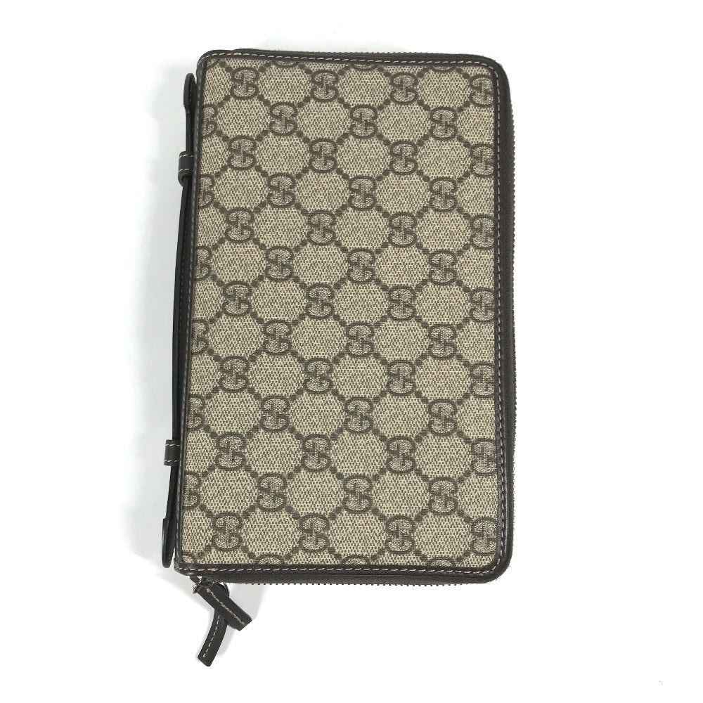 GUCCI Travel case 336298 GG Supreme Canvas Beige x brown GG Supreme Long Wallet Purse mens