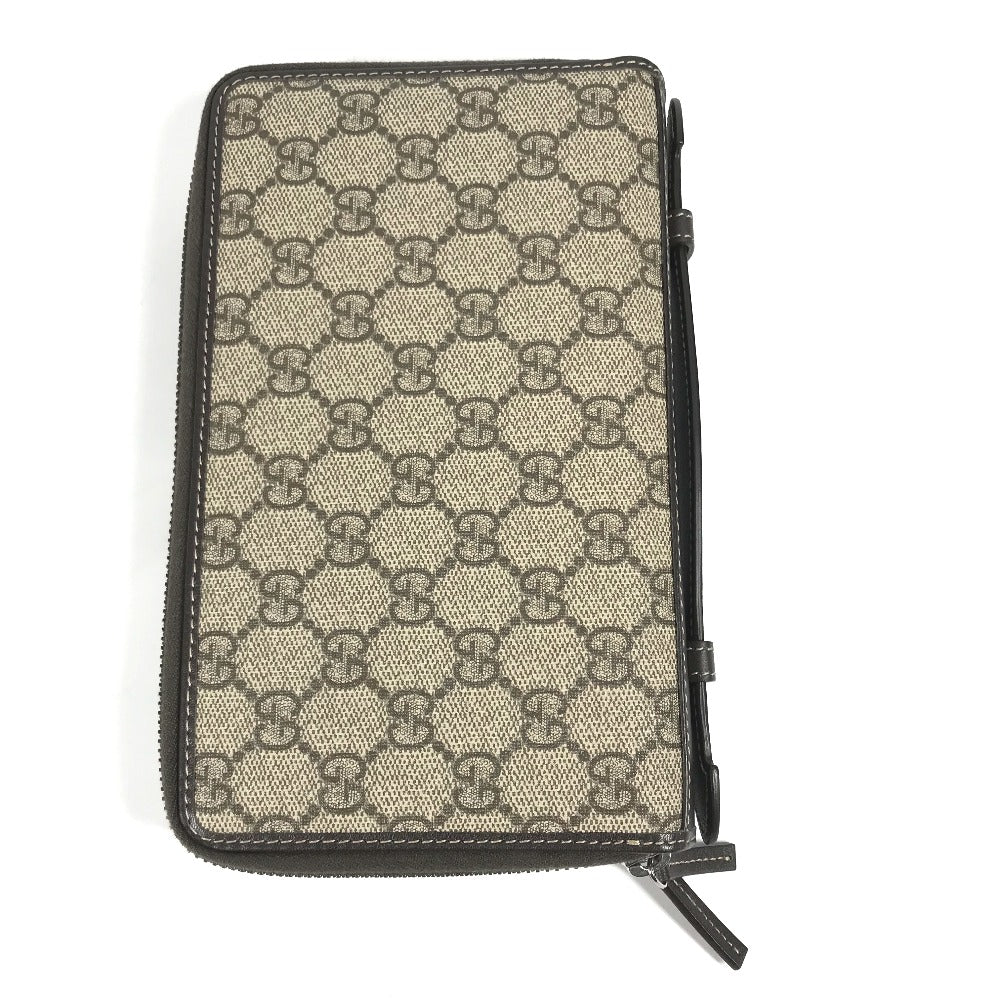 GUCCI Travel case 336298 GG Supreme Canvas Beige x brown GG Supreme Long Wallet Purse mens
