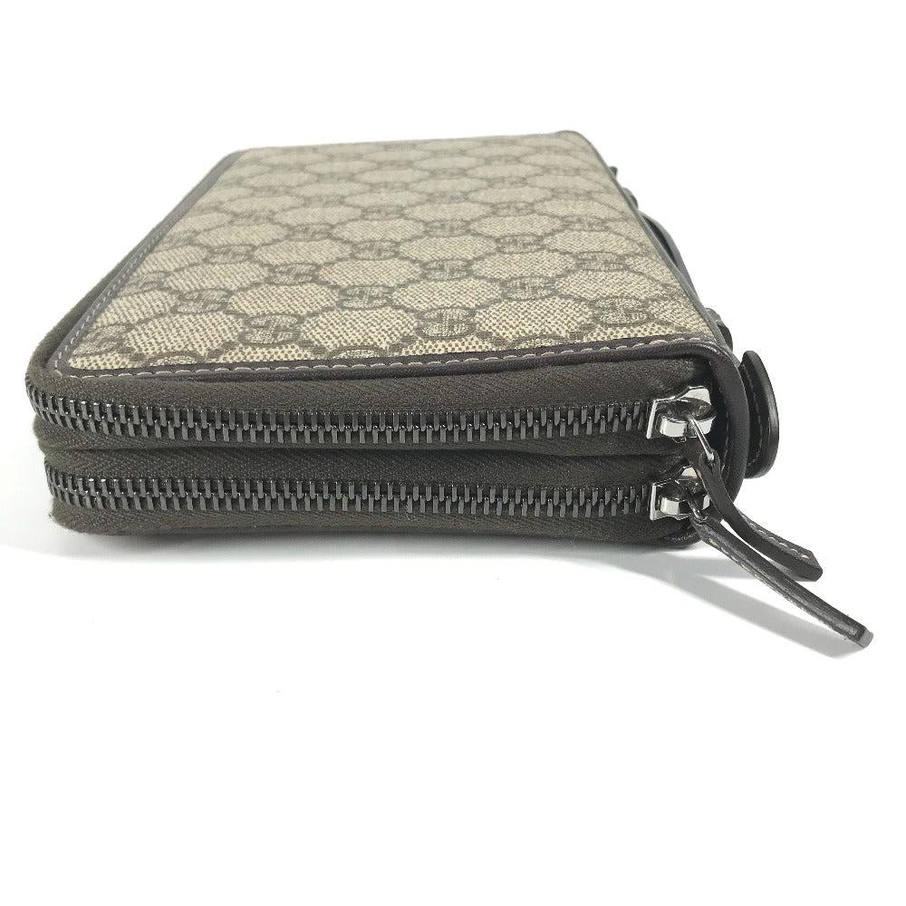GUCCI Travel case 336298 GG Supreme Canvas Beige x brown GG Supreme Long Wallet Purse mens