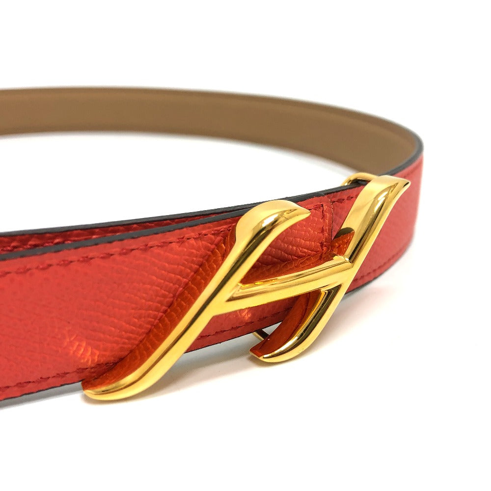 HERMES belt Swift, Epsom Brown x Orange type Constance Belt Buckle HDN Women 75  d