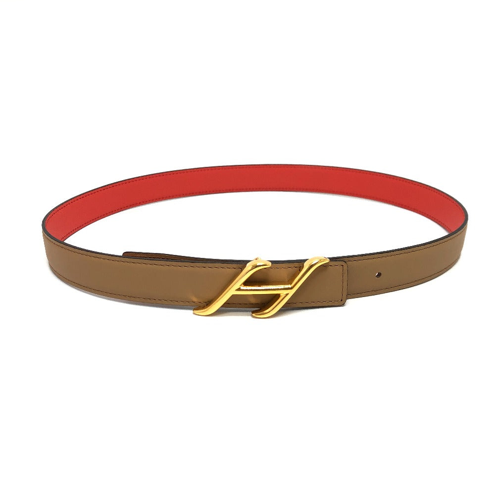HERMES belt Swift, Epsom Brown x Orange type Constance Belt Buckle HDN Women 75  d