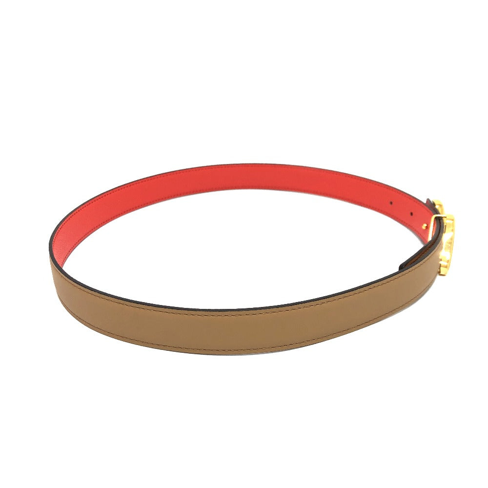 HERMES belt Swift, Epsom Brown x Orange type Constance Belt Buckle HDN Women 75  d
