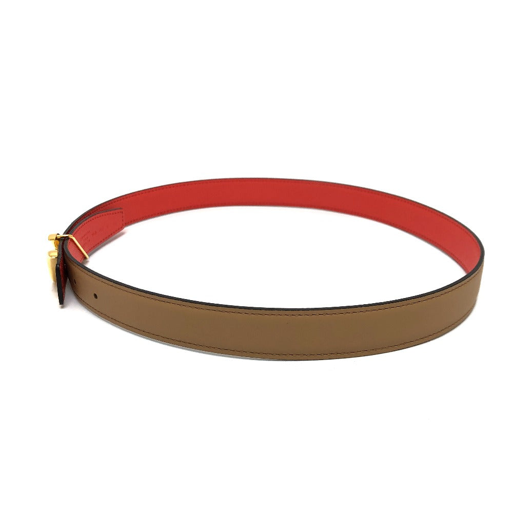 HERMES belt Swift, Epsom Brown x Orange type Constance Belt Buckle HDN Women 75  d