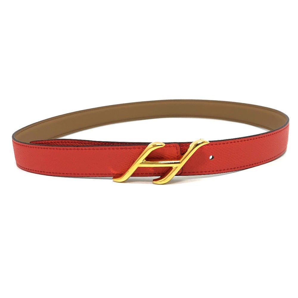 HERMES belt Swift, Epsom Brown x Orange type Constance Belt Buckle HDN Women 75  d