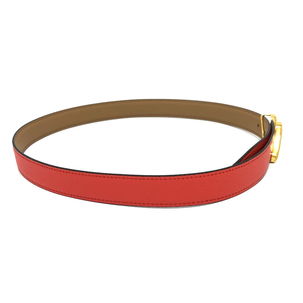HERMES belt Swift, Epsom Brown x Orange type Constance Belt Buckle HDN Women 75  d