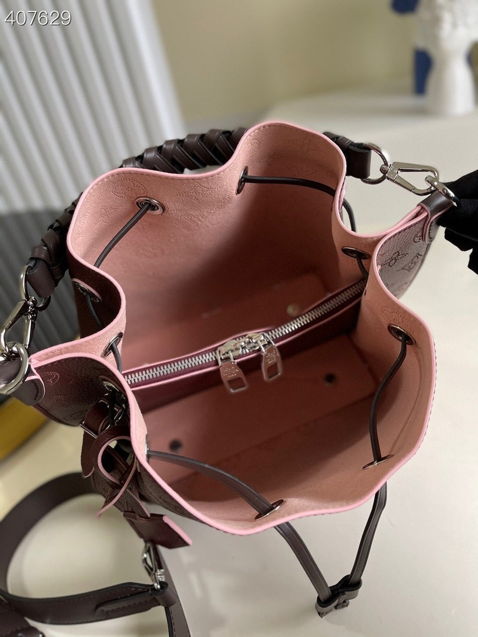 Top Quality Muria Bucket Bag For Women, Womens Handbags, Shoulder And Crossbody Bags Burgundy 9.8in/25cm Top Quality