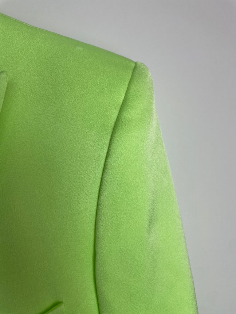 Alex Perry Neon Green Blazer and Tailored Wide Leg Tro rs Set Size UK 8
