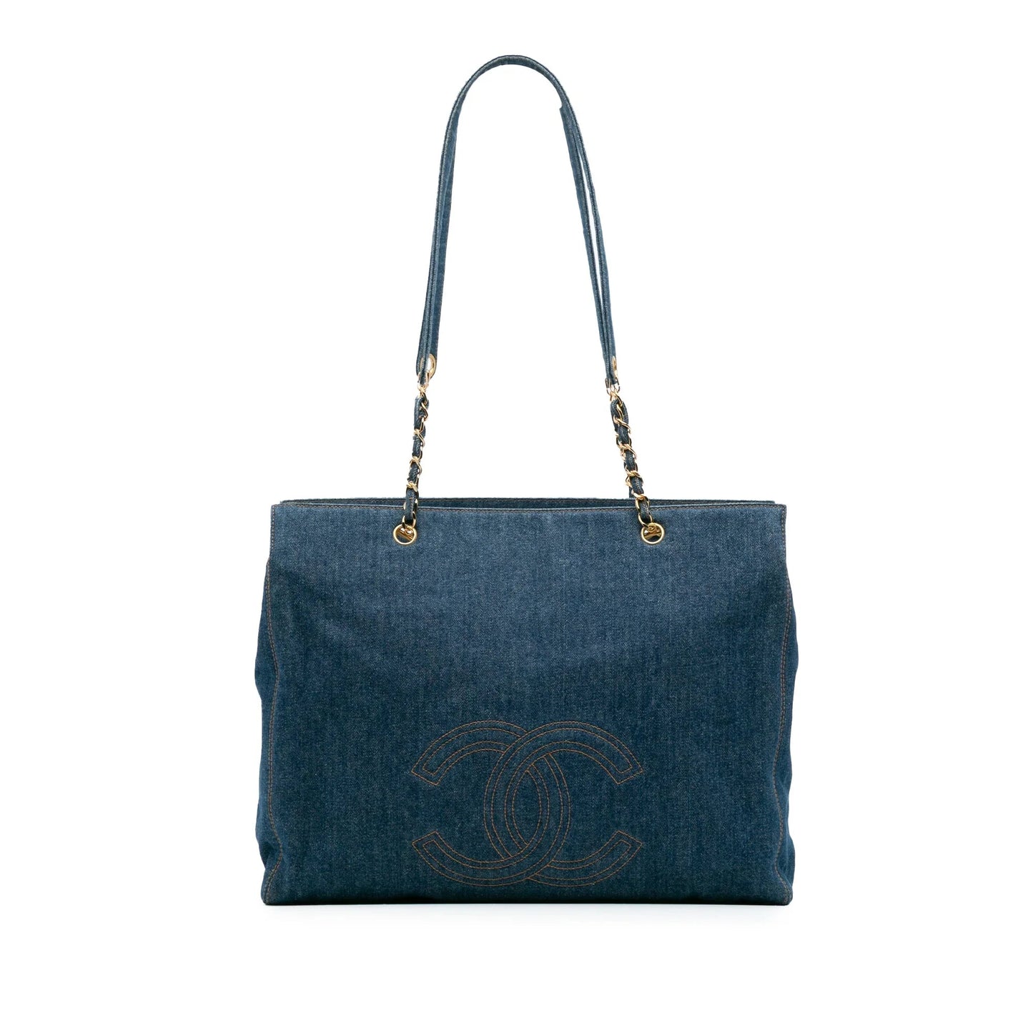 Blue Chanel CC Denim Chain Tote